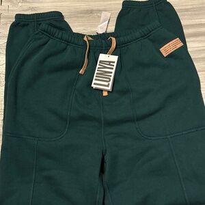 LUNYA Silksweats Midweight Reversible Seamed Jogger Noble Green NWT msrp $168